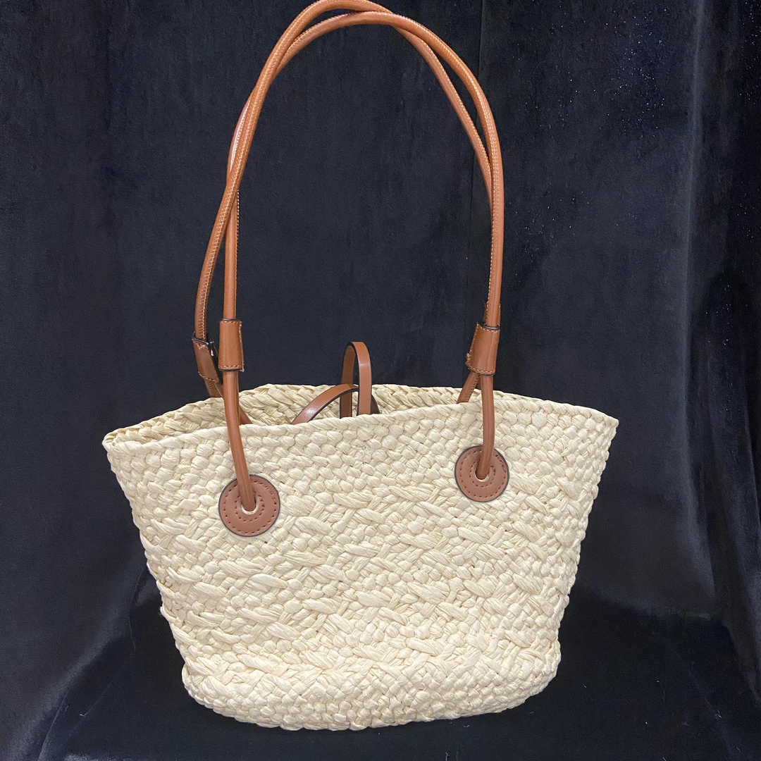 COCO DICV2025新款高端定制罗编织小菜篮绿色杏色24cm80111霖