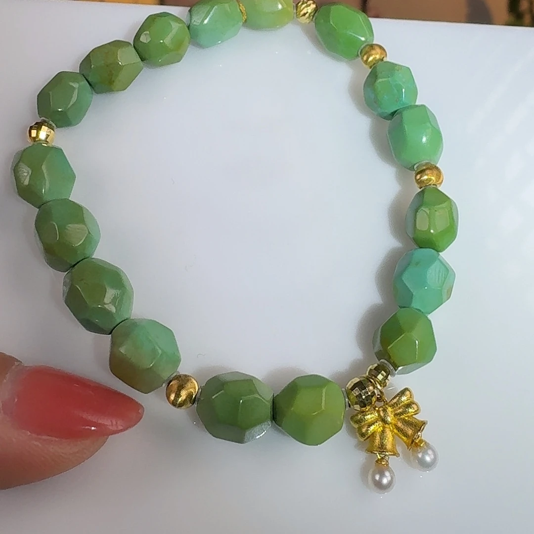 绿松石18K金镶嵌挂件