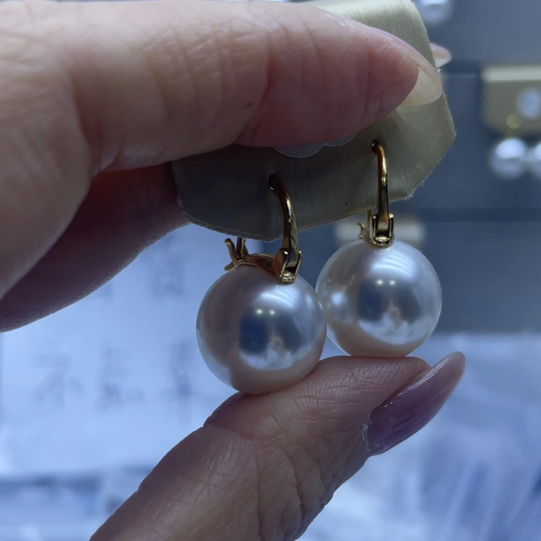 淡水珍珠耳饰银S925镶嵌
