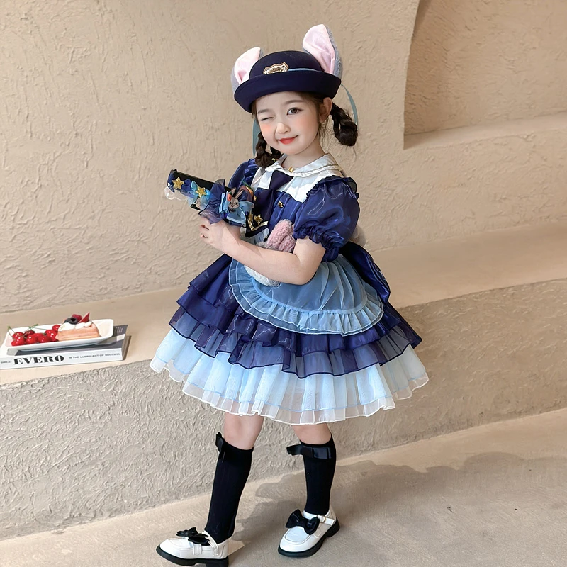 儿童兔子警官洛丽塔公主裙疯狂动物城jk连衣裙宝宝生日礼服蓬蓬裙