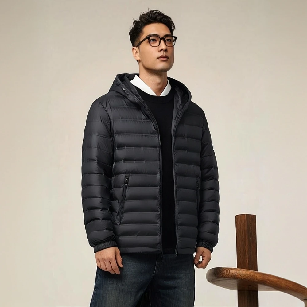 斯巴奴【轻薄连帽款】羽绒服男款反季节清仓连帽鸭绒保暖冬装外套