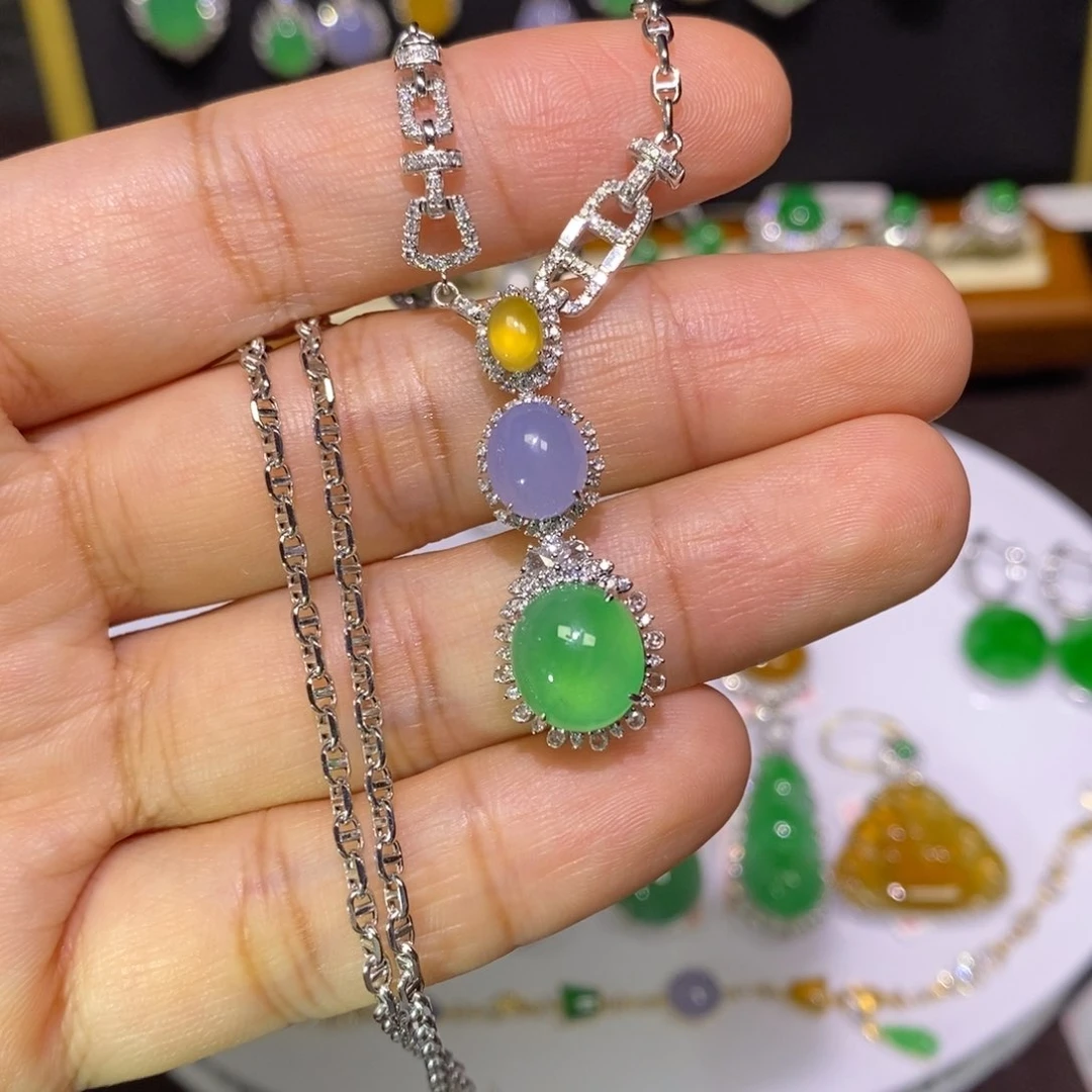 【闪购商品】翡翠18K金镶嵌吊坠(不含链)