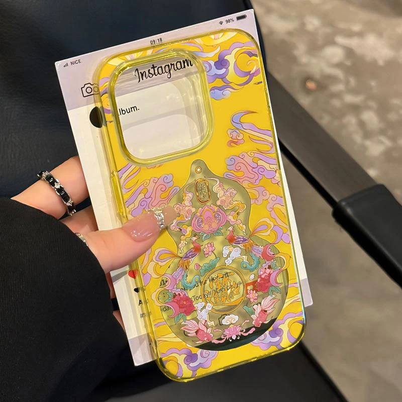 喜乐多福葫芦适用iphone16/15/14promax苹果11手机壳13软12防摔8