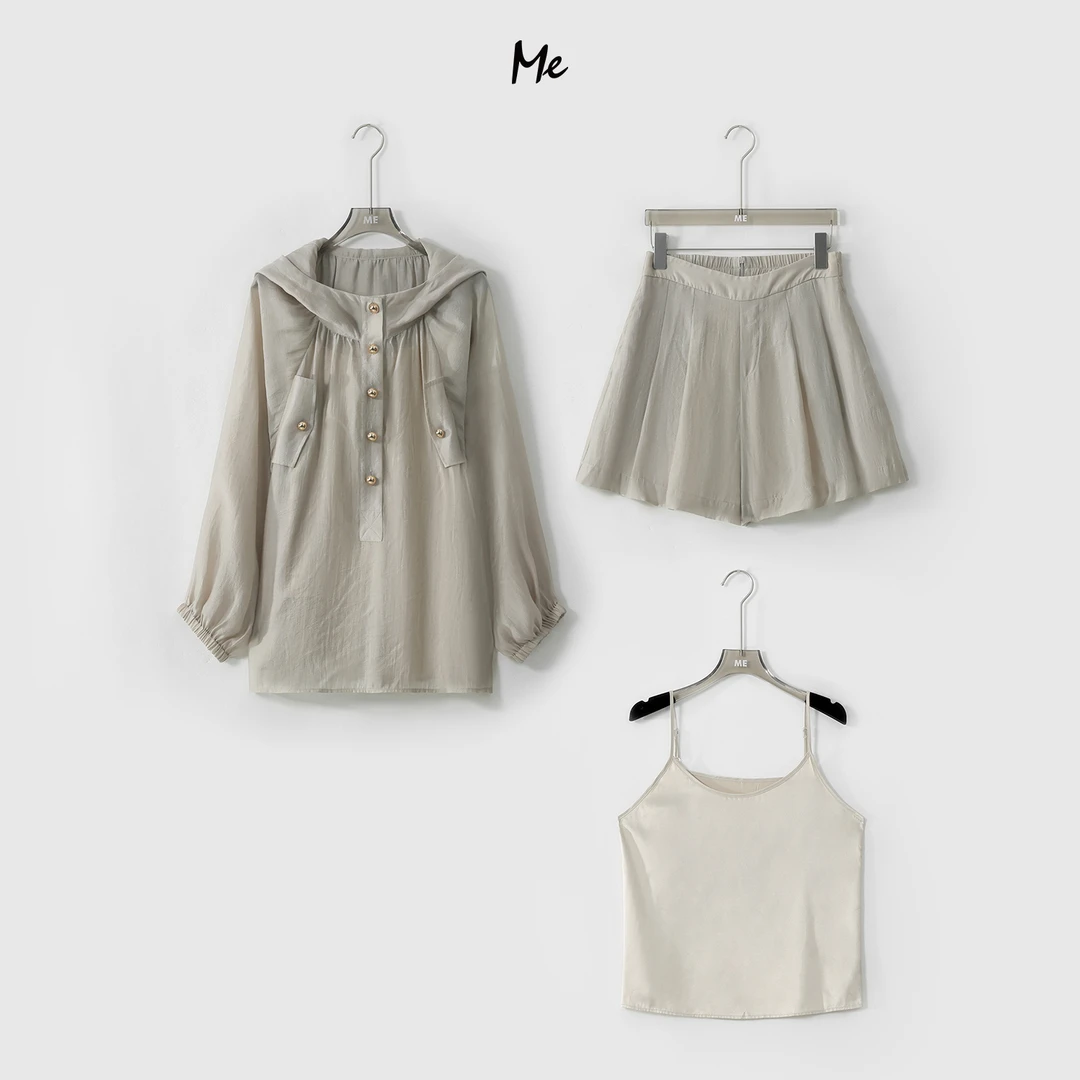 ME【千岛湖】莱赛尔混纺春夏女士时尚天丝套装MEQS1524含吊带