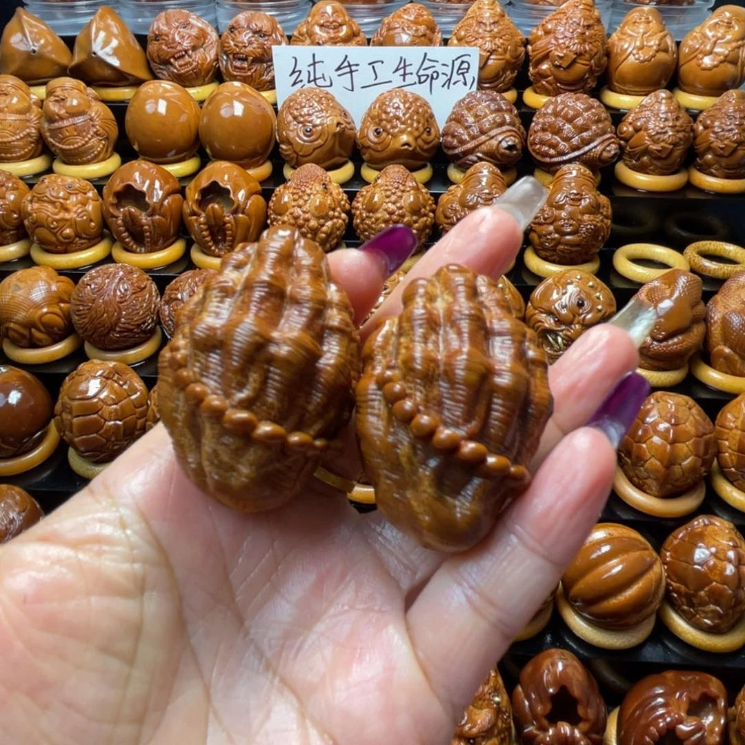 橄榄核把件橄榄球