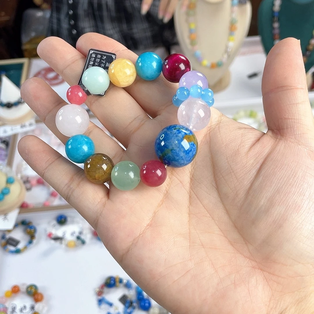 水晶手链银S925镀金镶嵌