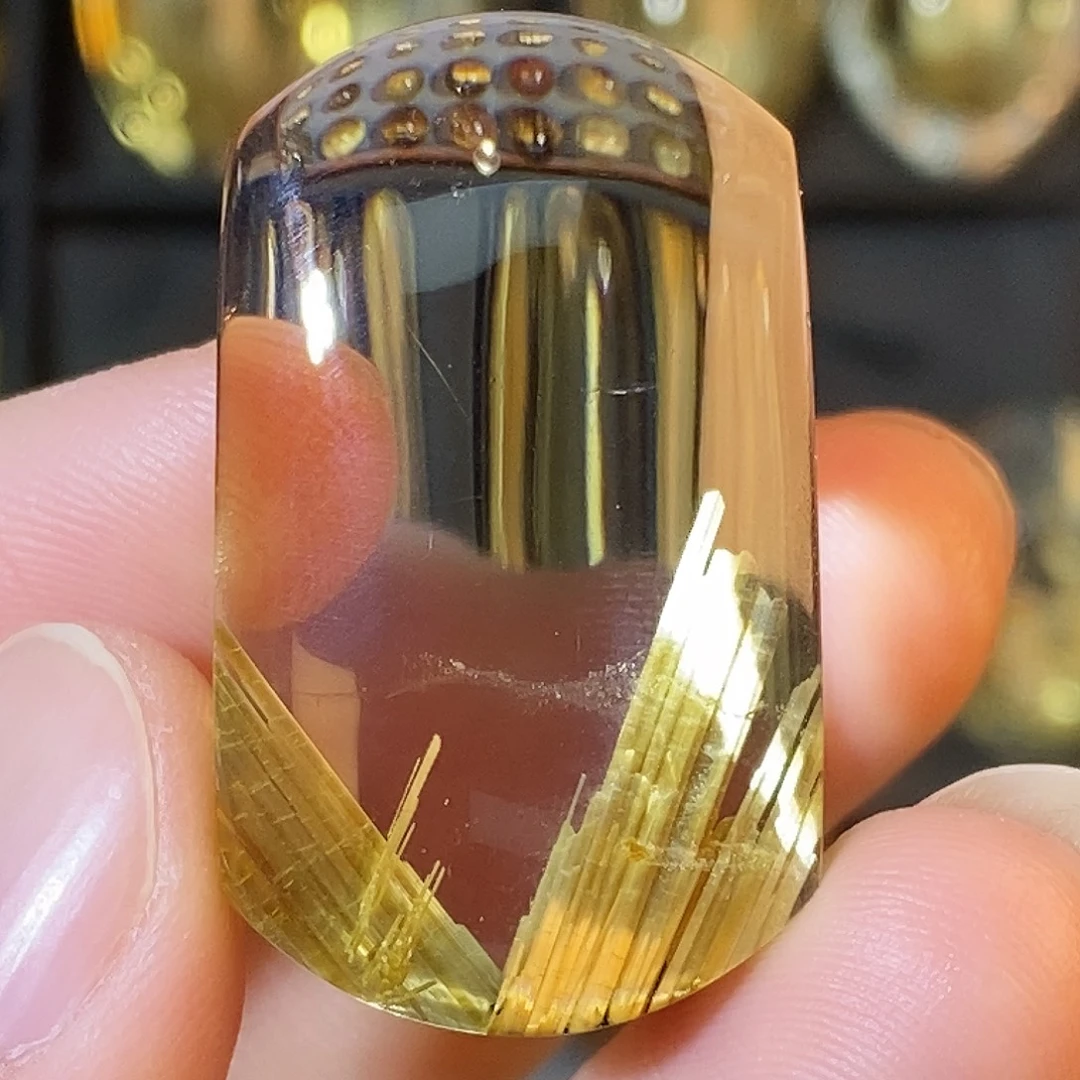 水晶未镶嵌颈饰天然板钛晶聚宝盆无事牌吊坠