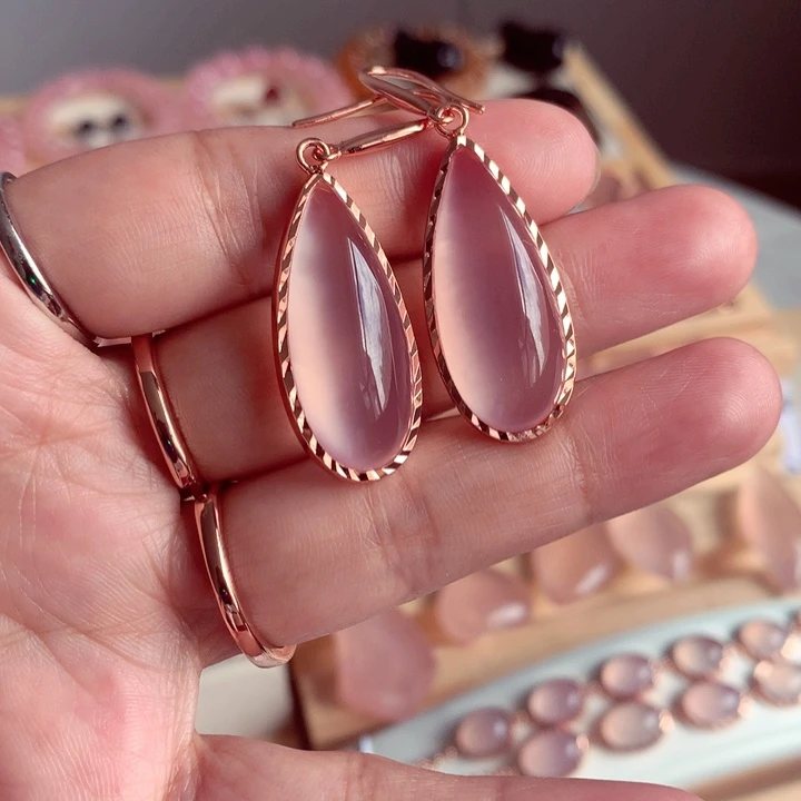 玛瑙/玉髓耳环未镶嵌