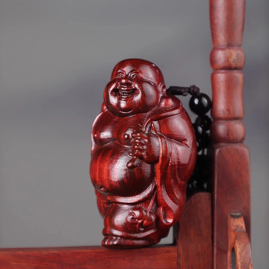 A83-紫檀木弥勒佛雕刻手把件男女手玩件木质挂件随身盘玩文玩
