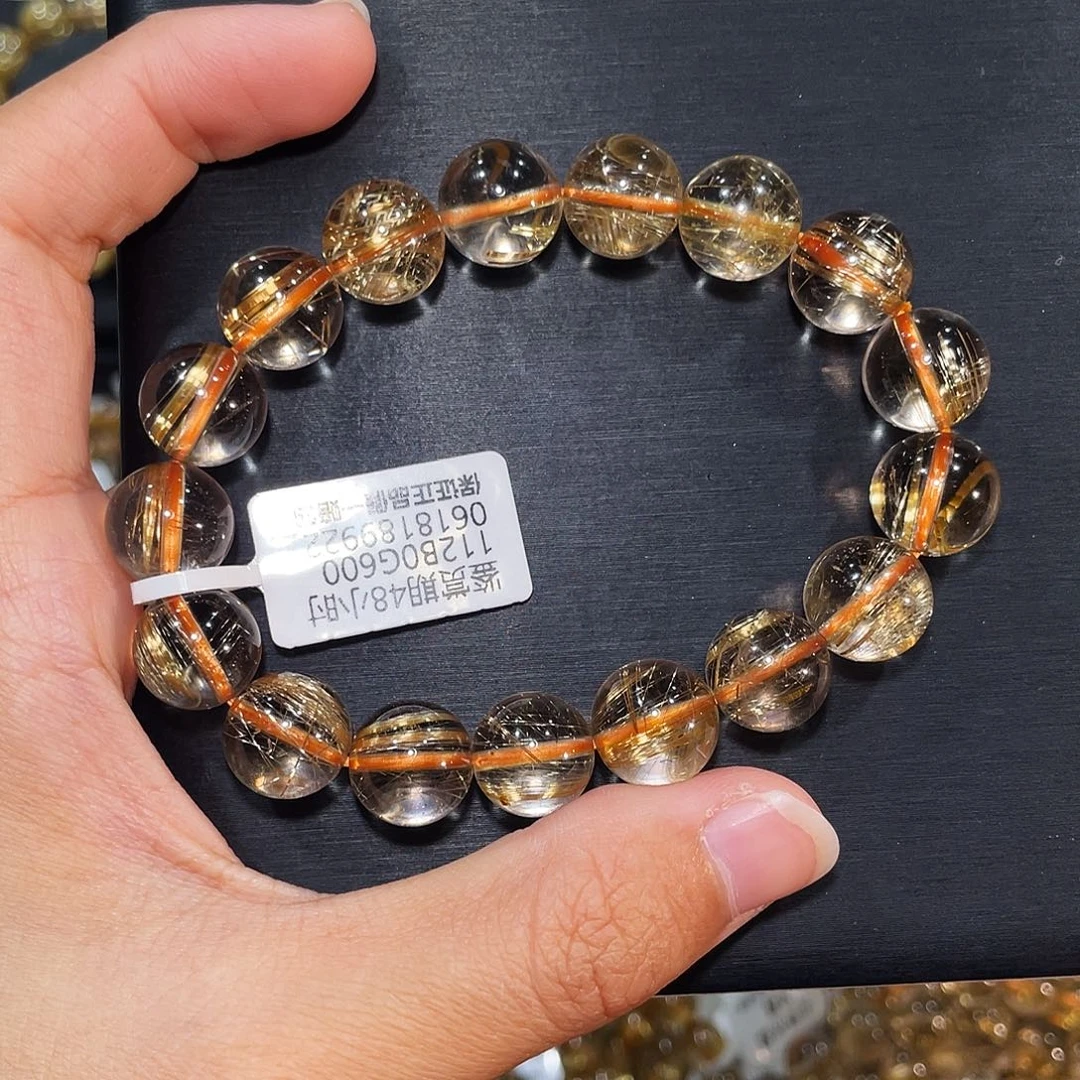 未镶嵌发晶手链全净体顺发发晶11.9mm