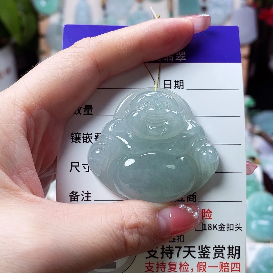 翡翠未镶嵌颈饰佛公32