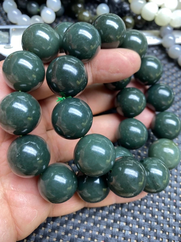 和田玉踏青20mm时尚单圈手串拍一发一