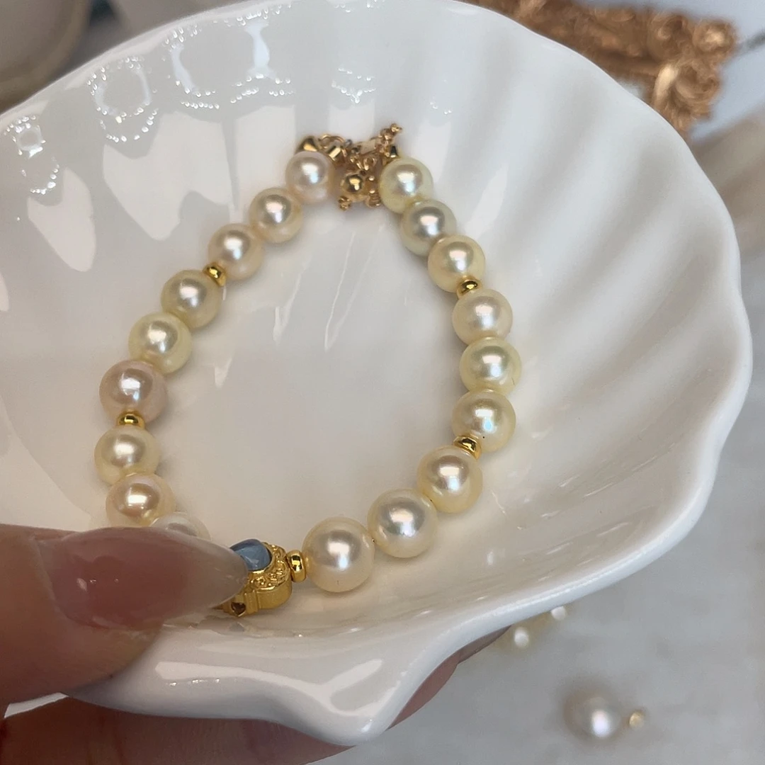 手绳海水珍珠银S925镶嵌