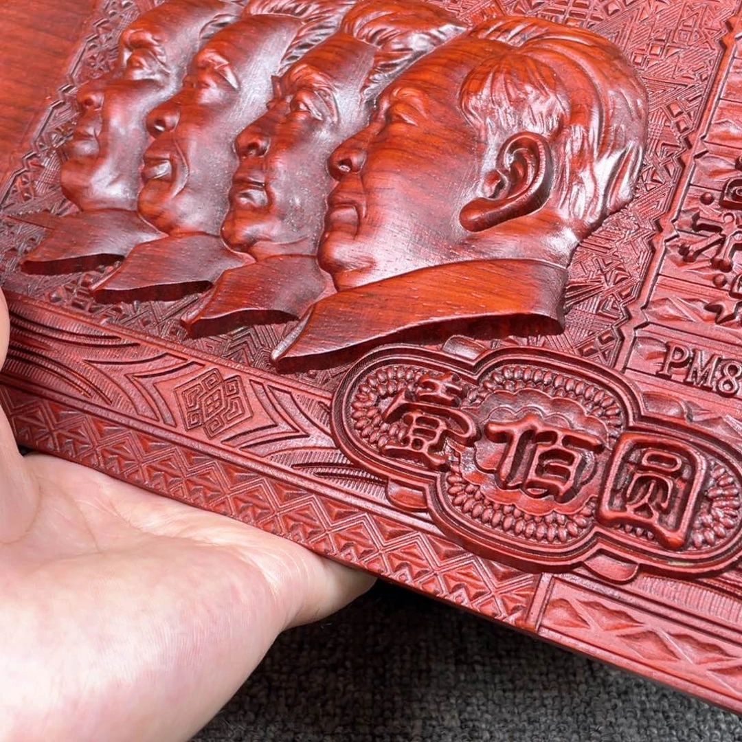 木紫檀木加大款四个大老板小摆件