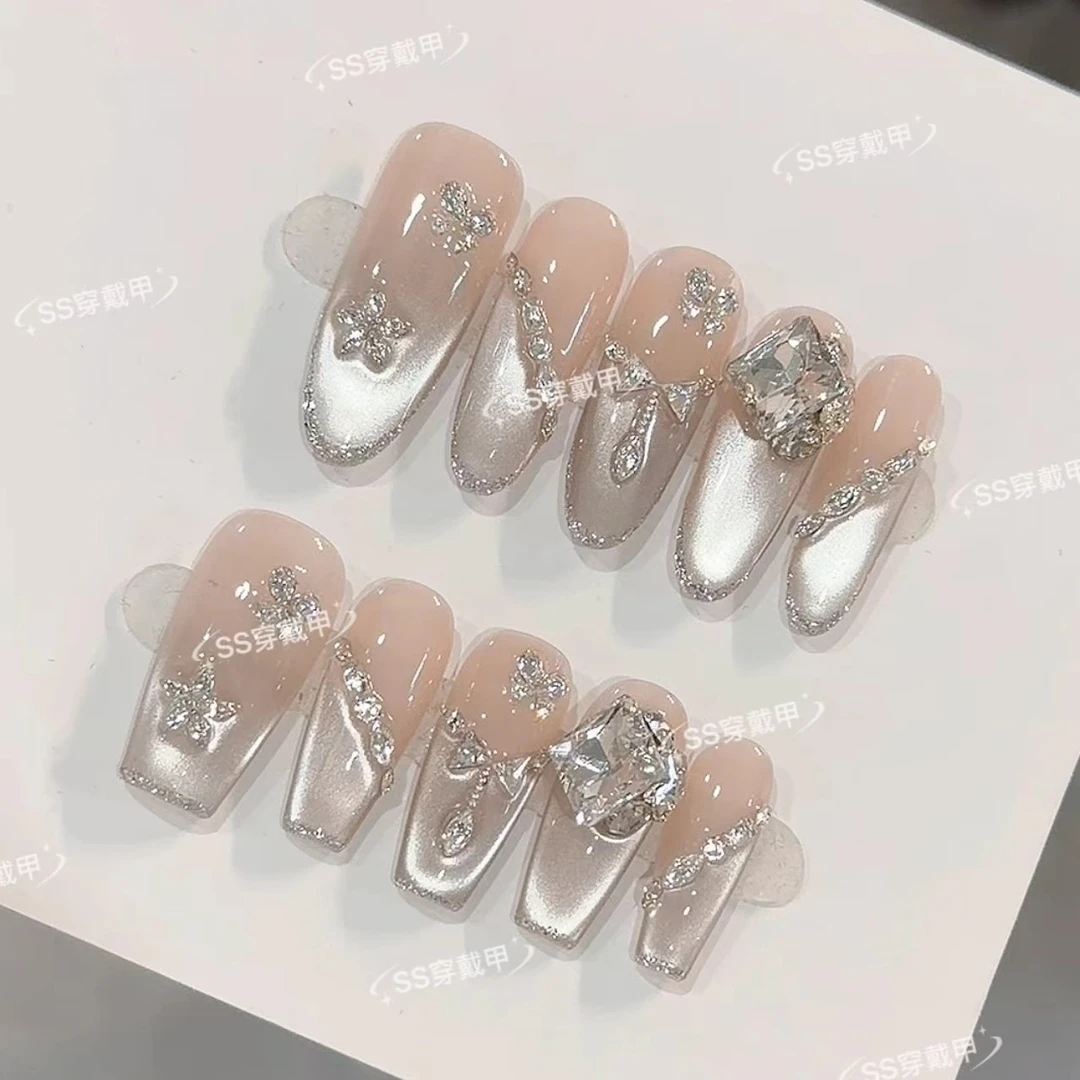 【世纪银河】秋冬爆款纯手工渐变猫眼显白穿戴甲片A