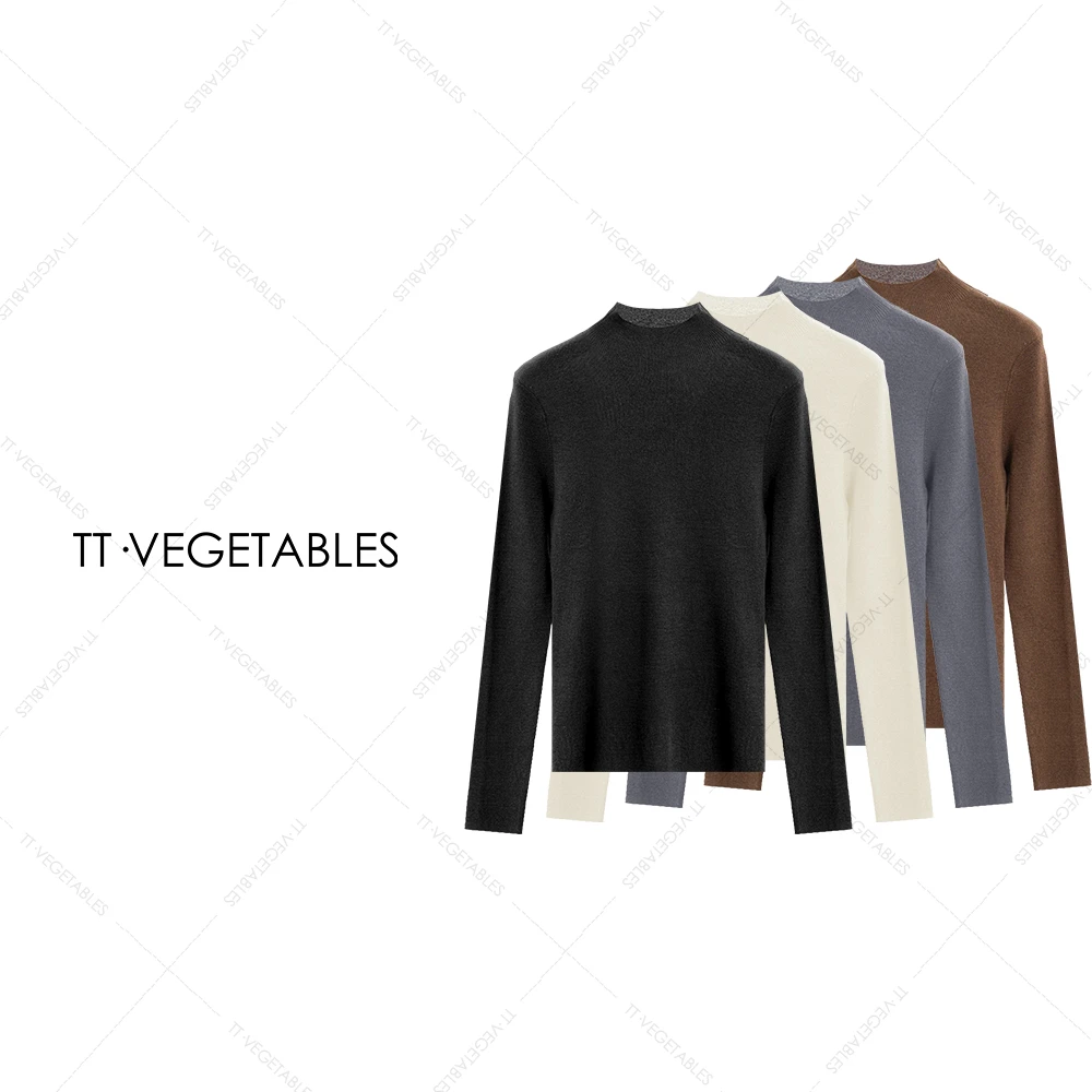 TT・VEGETABLES【序白】哈布 毛针织衫女针织衫长袖上衣521366