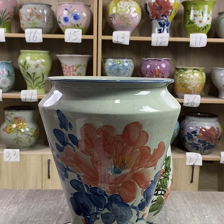 瓷片12zp景德镇陶瓷花盆