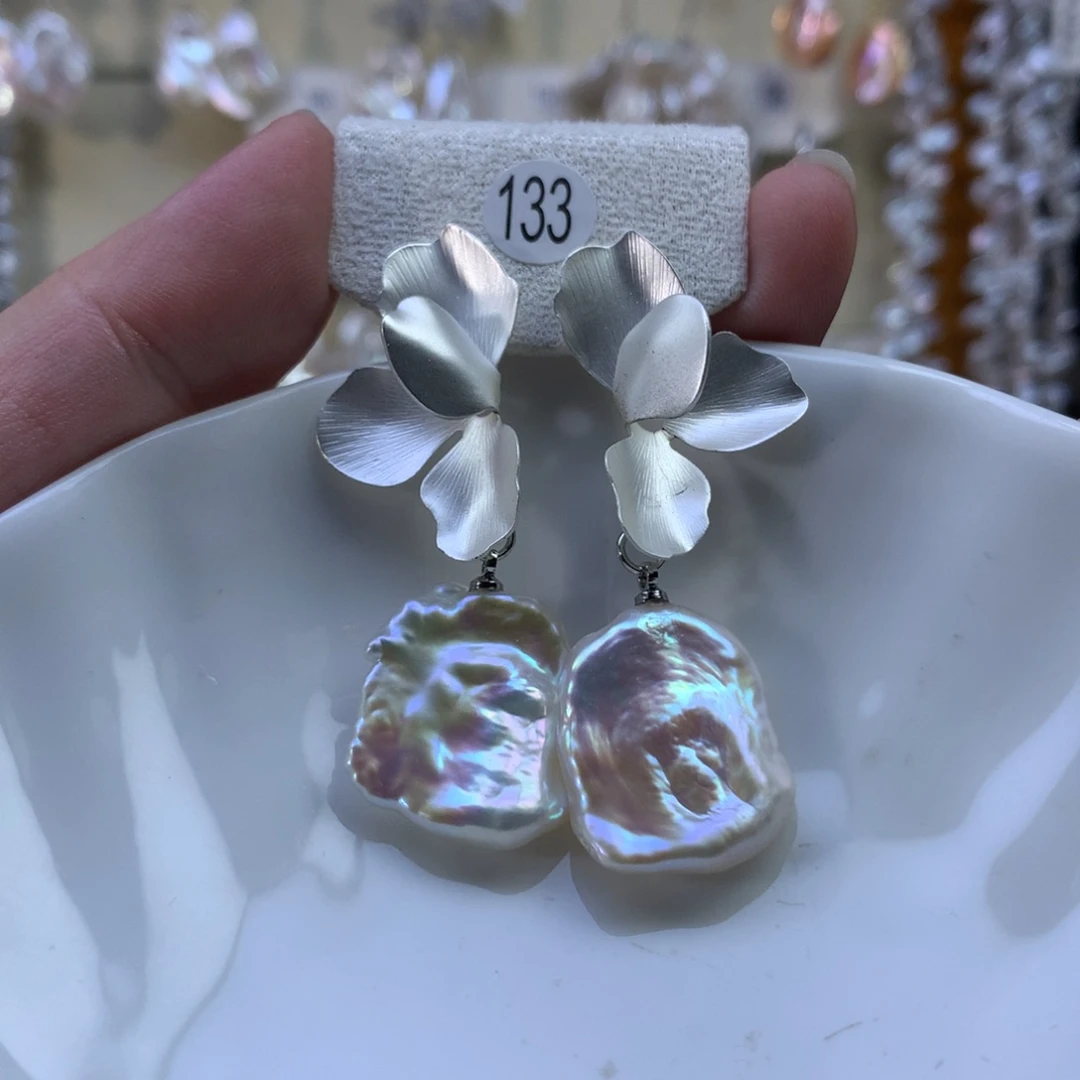 合金耳饰淡水珍珠特价133号