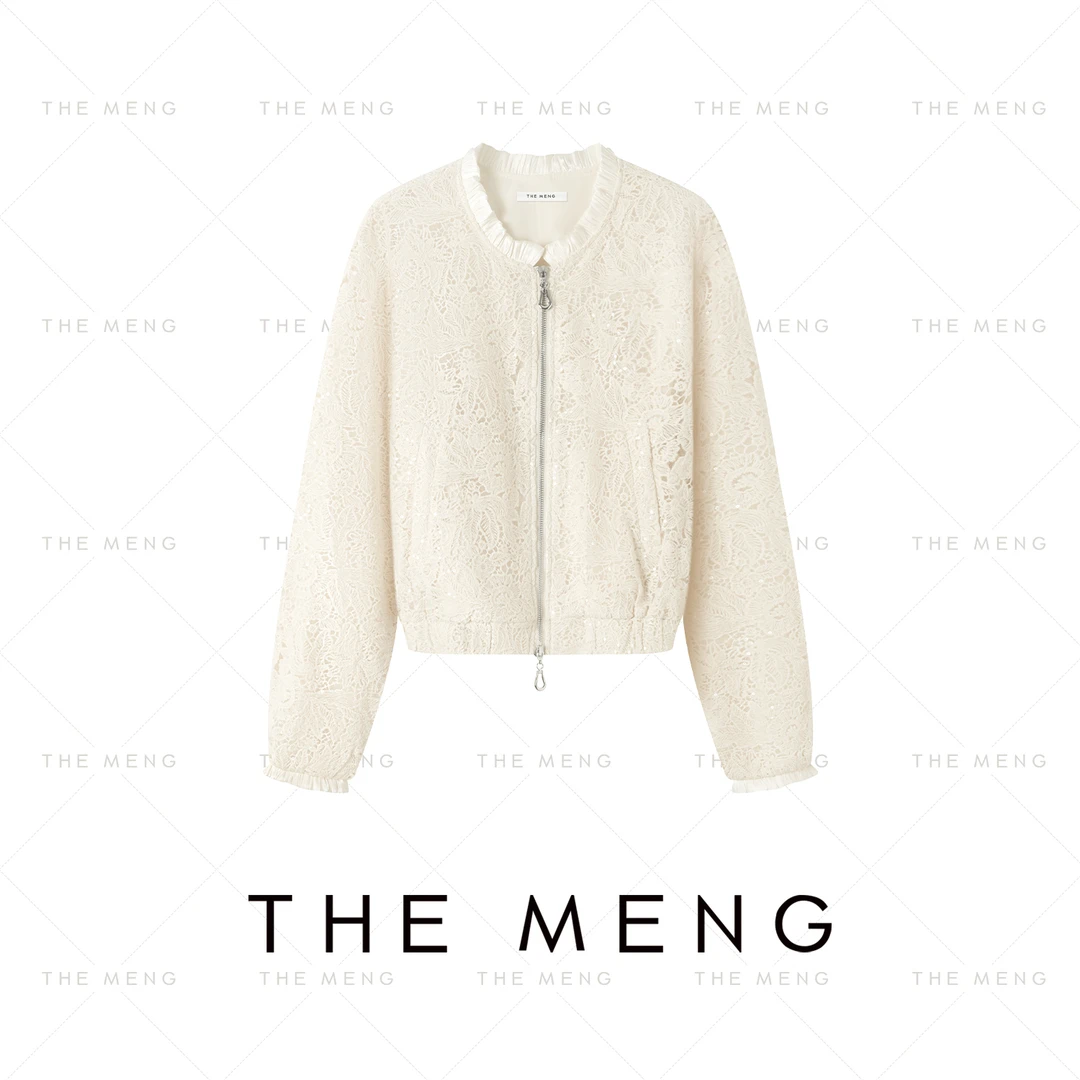 THE MENG【珍妮】长绒棉优雅通勤蕾丝显瘦短外套#M252A0001