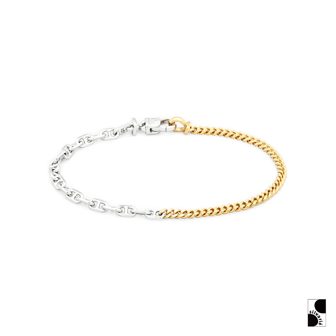 925银手链 =silvarie=TOM WOOD 个性金银双链Rue前卫时尚细手链