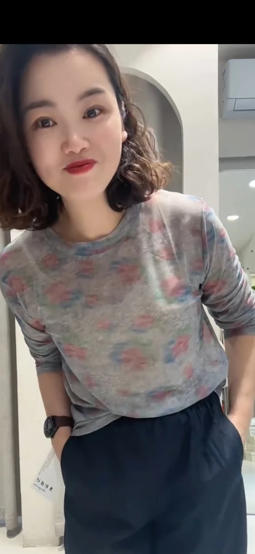 半边天家印花防晒（粉花灰底）8117款