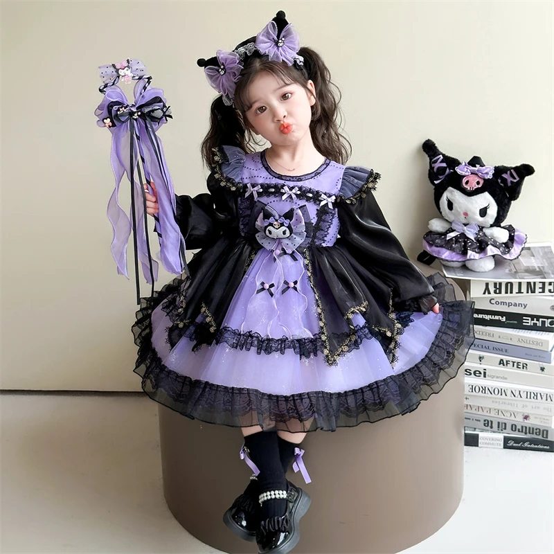 女童秋季连衣裙2025新款儿童洛丽塔生日公主裙女孩蓬蓬库洛米裙子