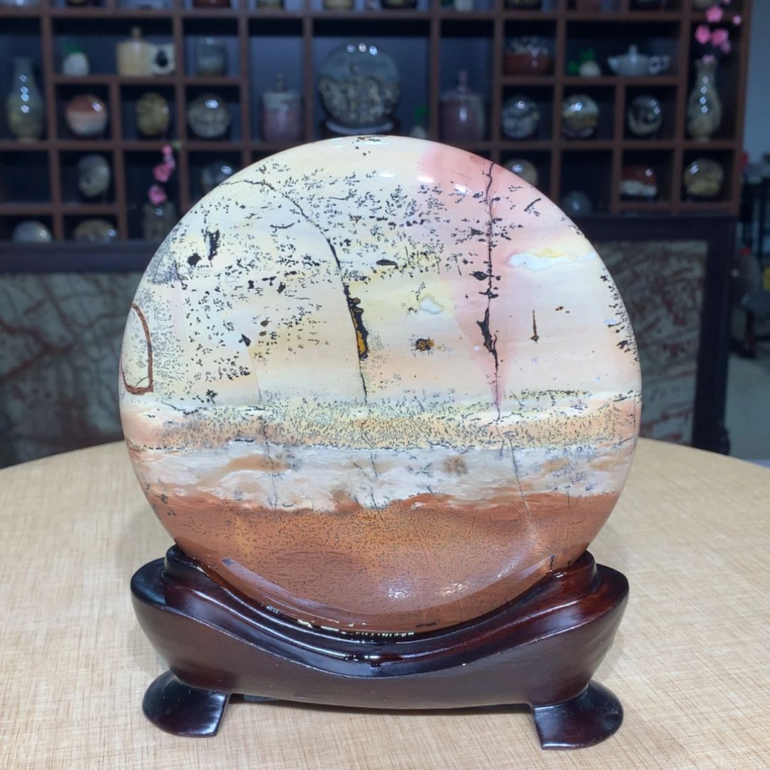 紫砂广西国画石摆件，收藏观赏广西国画石摆件，收藏观赏