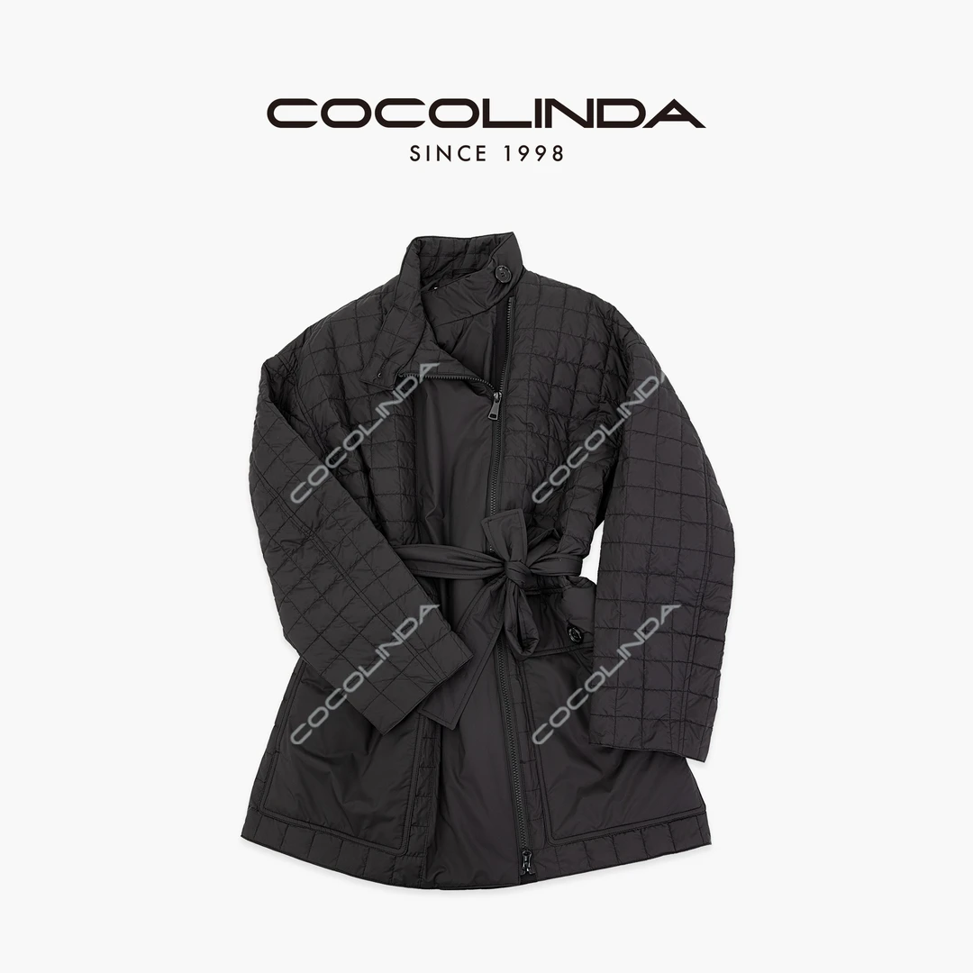 COCOLINDA| 90%白鸭绒老钱立领羽绒服中长款大衣Y5213