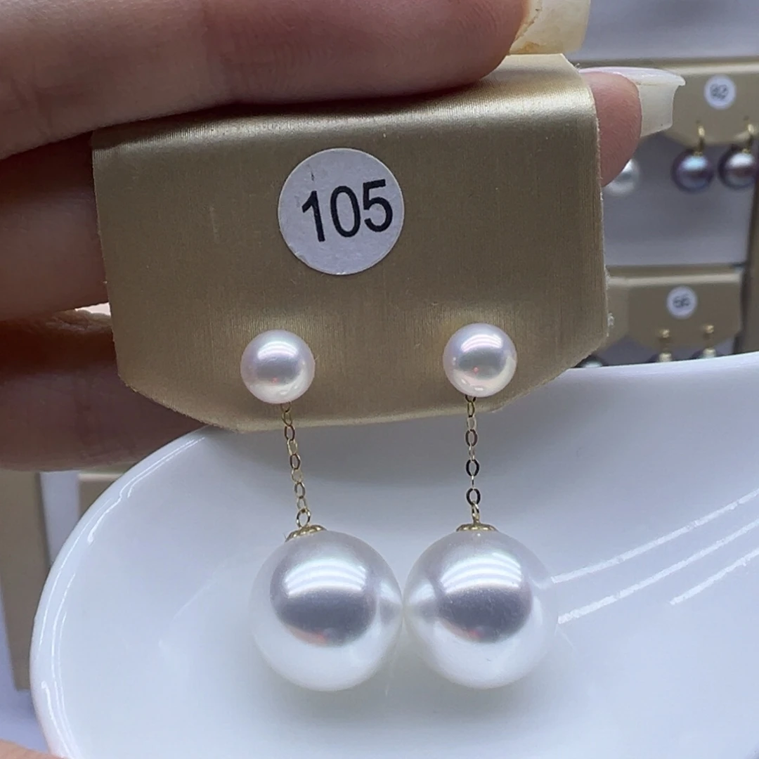 淡水珍珠耳饰18K金镶嵌