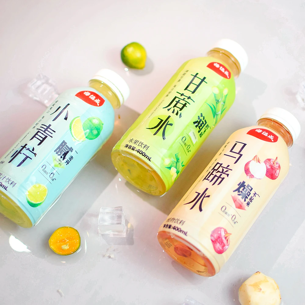 杨协成水果植物饮料马蹄爽仙草凉粉甘蔗水小青柠果汁清爽解腻瓶装