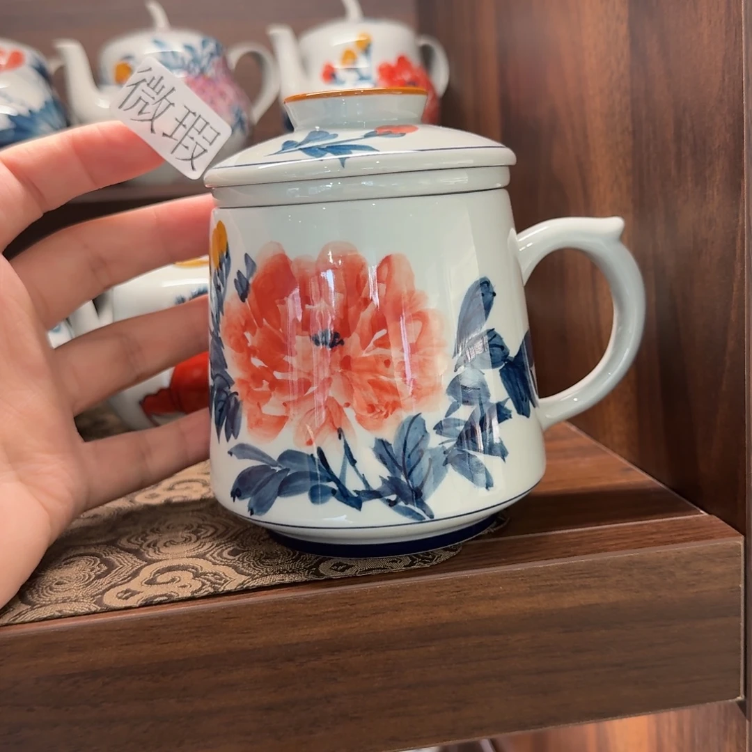 釉下手绘茶具微瑕