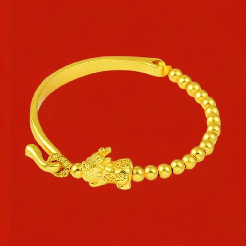 手镯 K0124黄色瑞兽豆豆半镯多样性发货46896