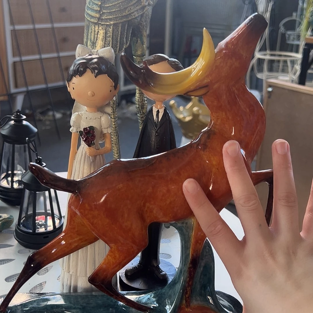 合成树脂鹿摆件正月胶一件包邮