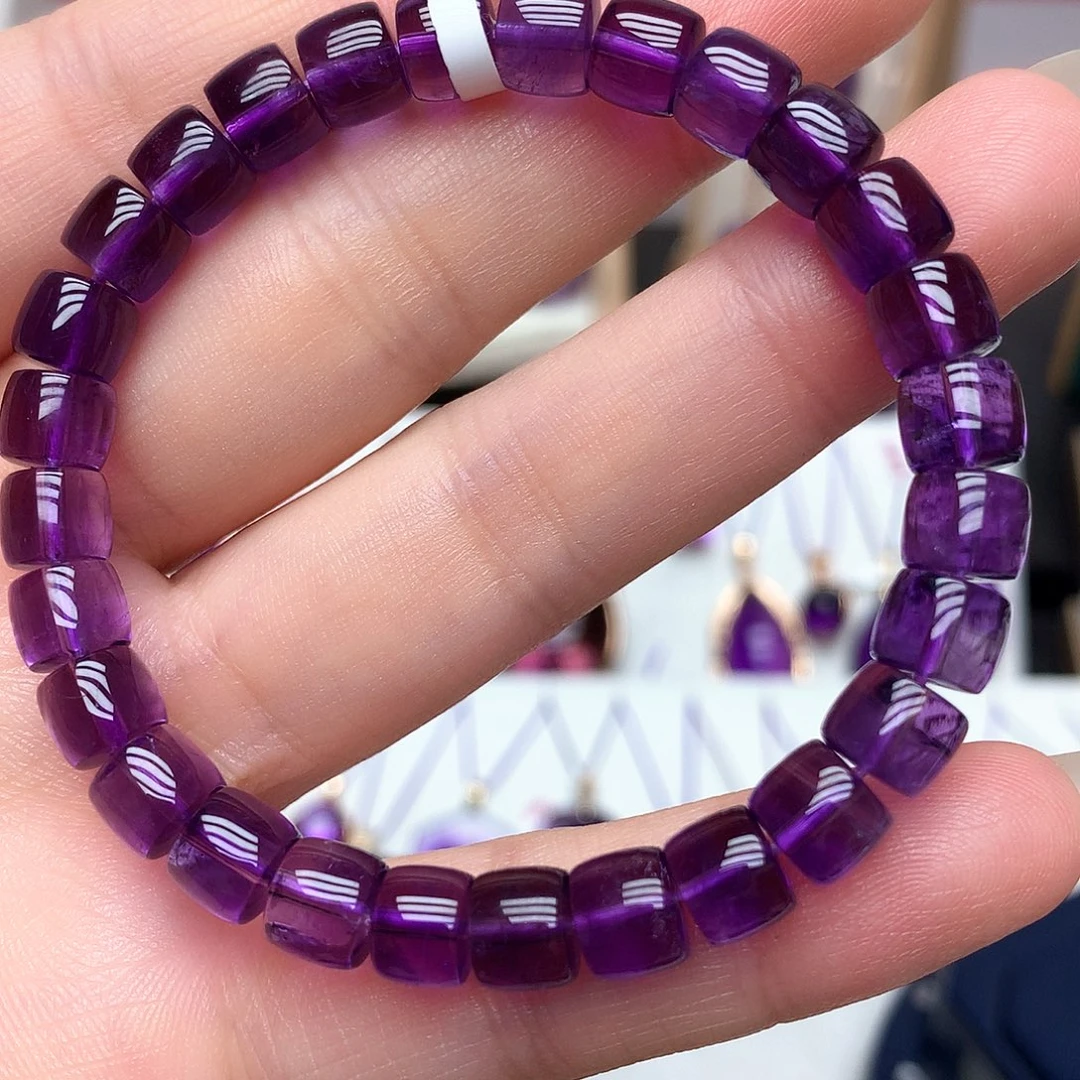 未镶嵌珠宝半成品紫晶L 乌拉圭老型手串