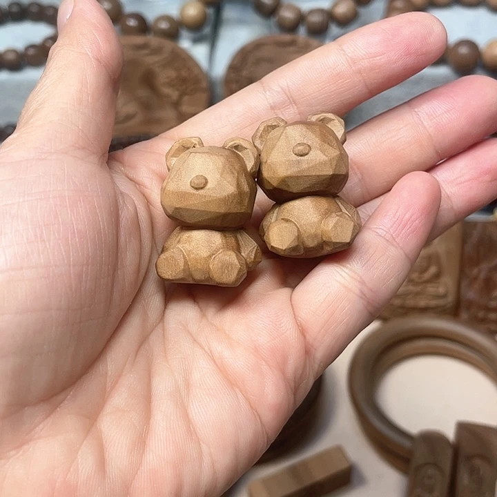檀香木老山檀小熊配饰