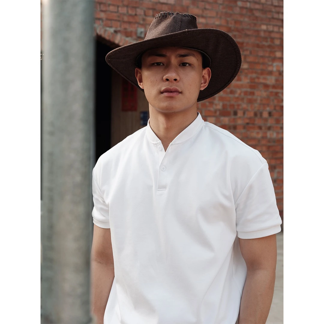 GTAL美式优雅亨利领短袖升级版索罗娜凉感速干透气T恤亨利衫上衣