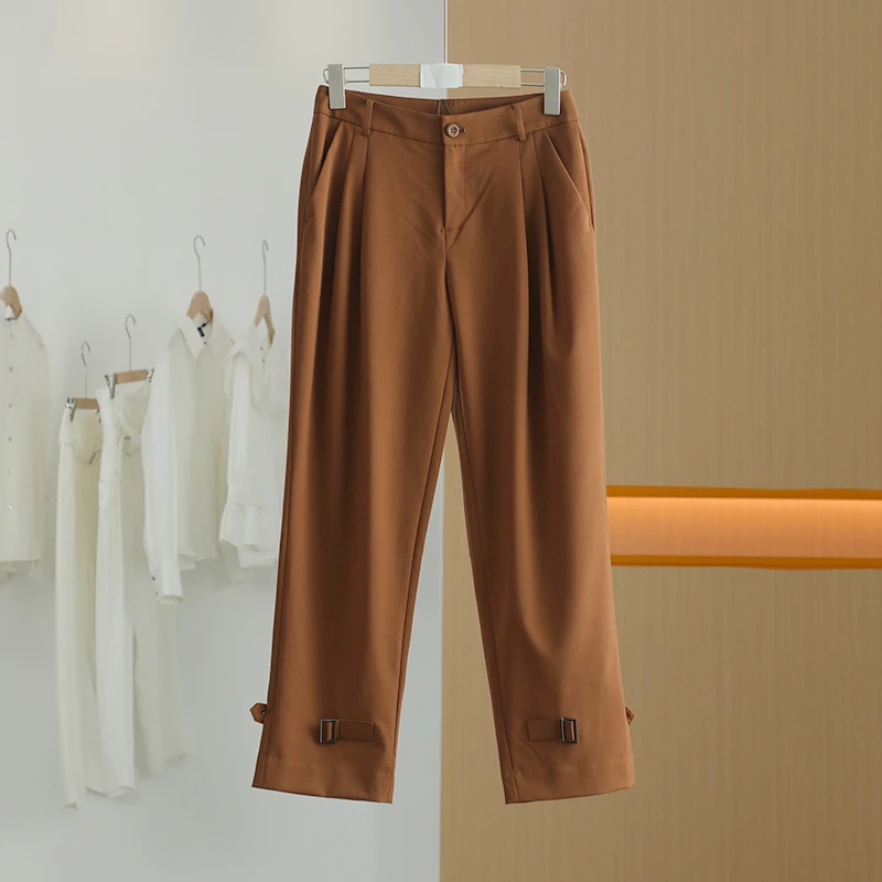 【唐长老自营】货号4870女装春秋新款简约通勤休闲裤M