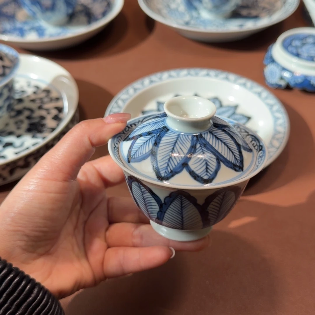 手工手绘茶具盖碗