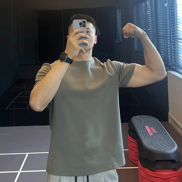 irontrap重磅新疆棉短袖男运动训练透气t恤健身篮球圆领打底衣夏