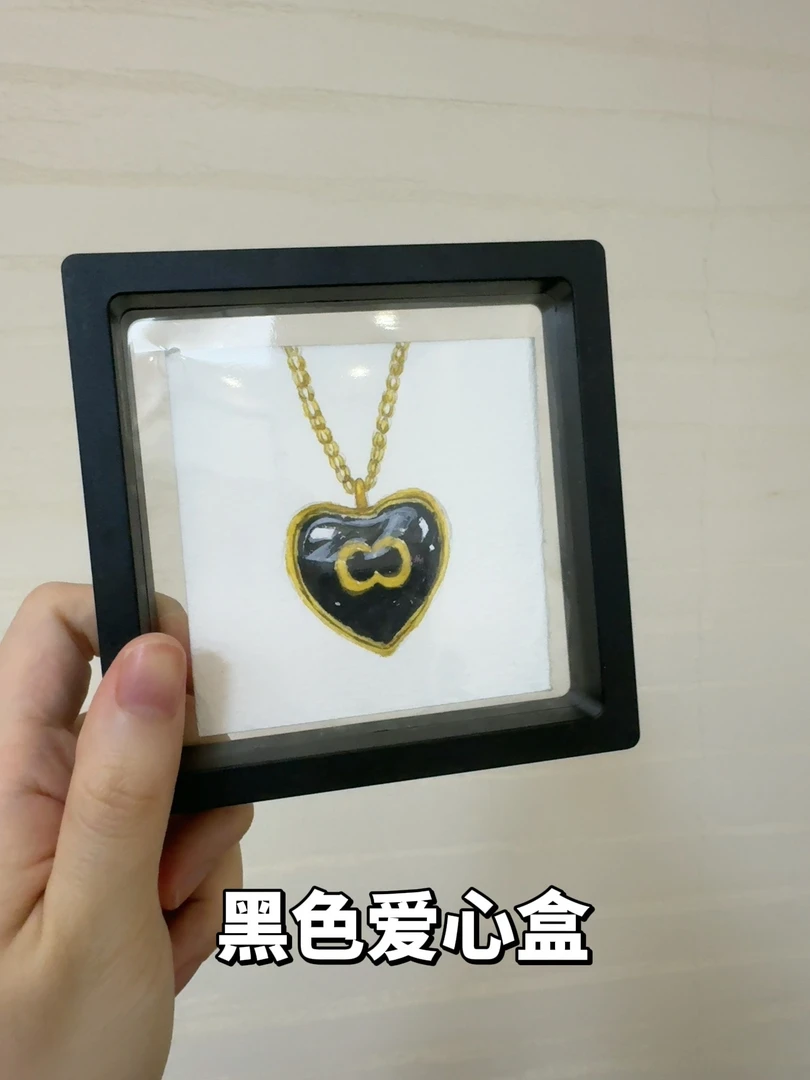 铜合金项链 【黑金爱心项链C193】小香风轻奢百搭简约项链