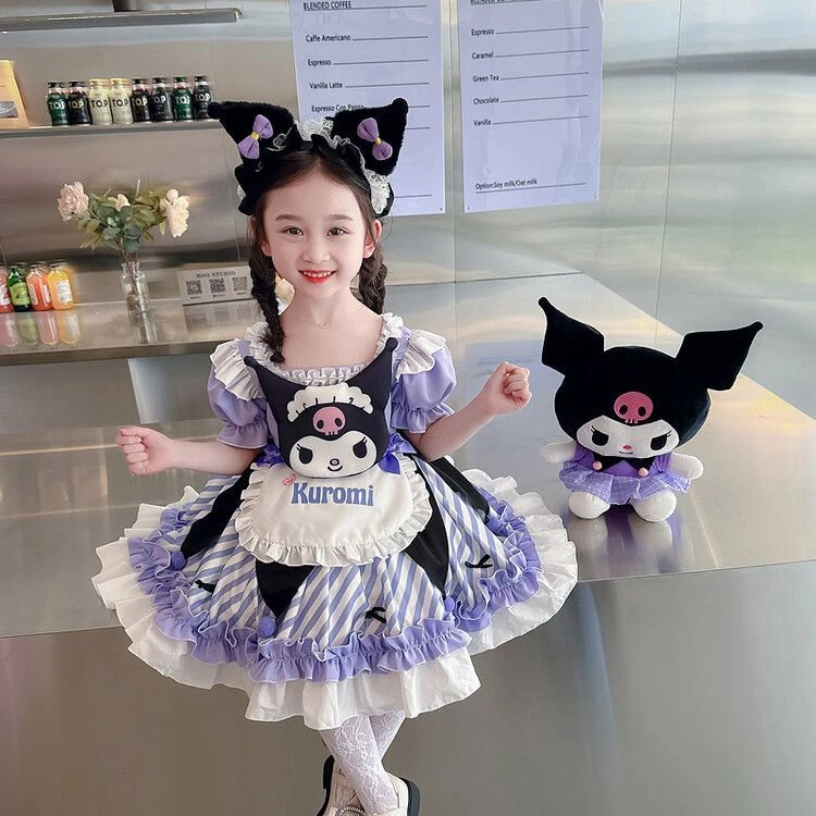 儿童洛丽塔公主裙夏季新款洋气可爱库洛米连衣裙女宝宝短袖蓬蓬裙