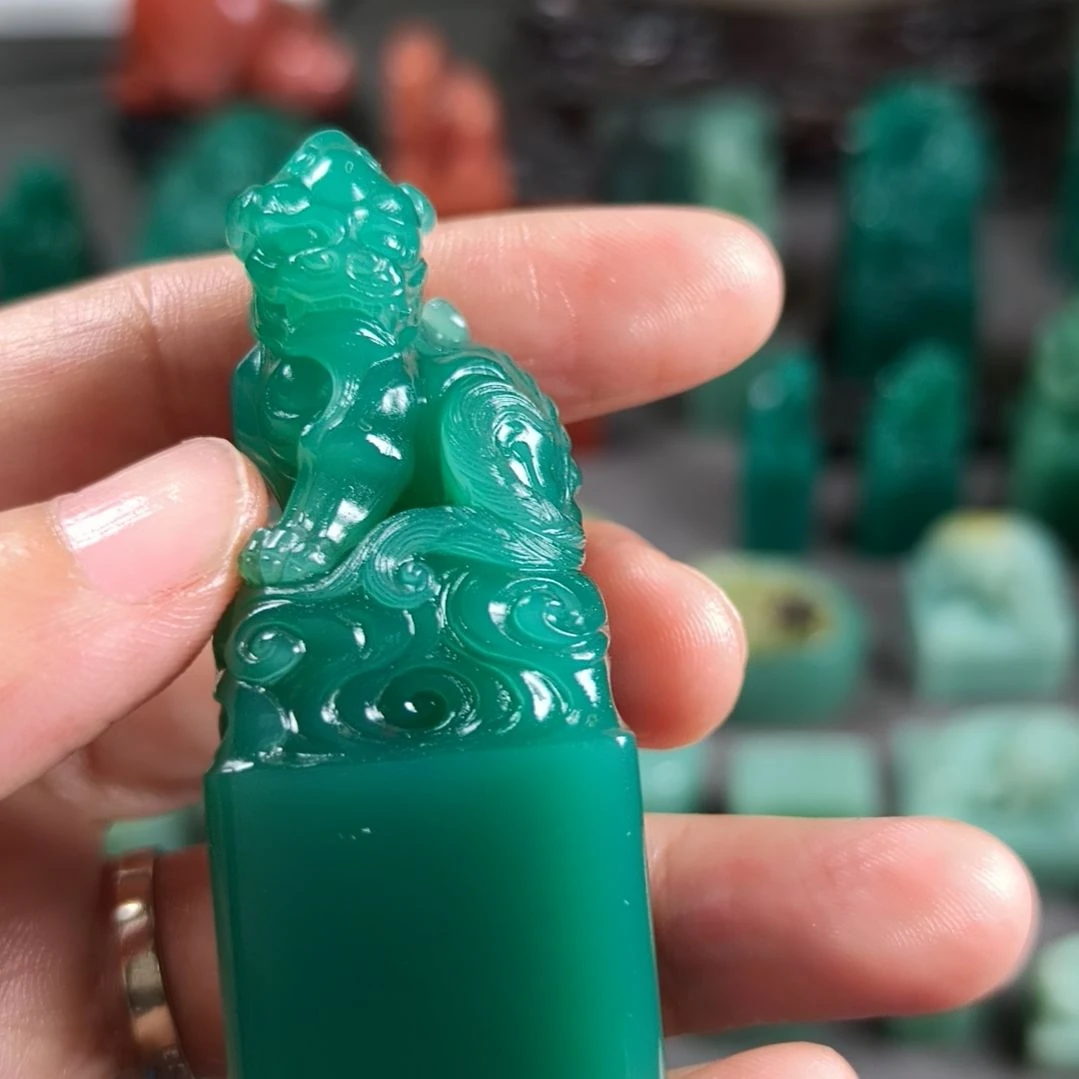 萬***憶昌化石印石雅安绿印章1