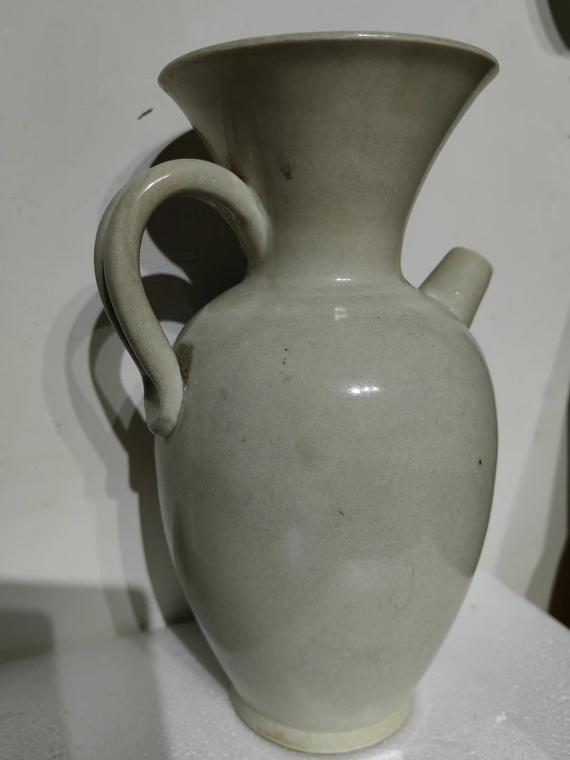 手工陶瓷老物件汝窑龙窑全手工执壶可作摆件纯手工手捏复古工艺品