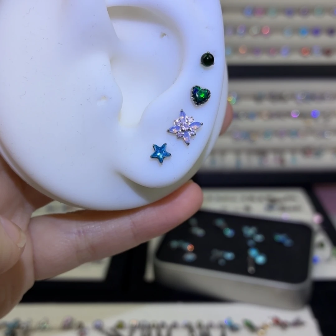 钛合金合金五角星耳钉