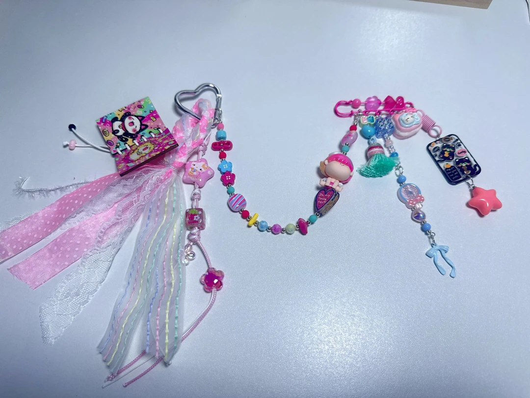 手作diy多巴胺手机链包挂钥匙扣挂件配件成品