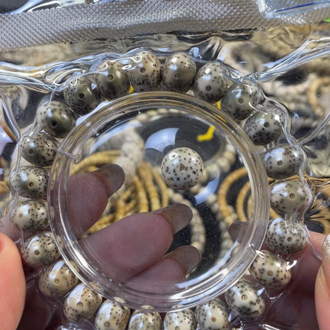 吊坠星月菩提石玉料青花苹果手串尺寸12