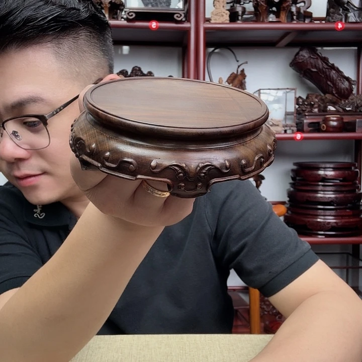 妖***月大红酸枝工艺品底座