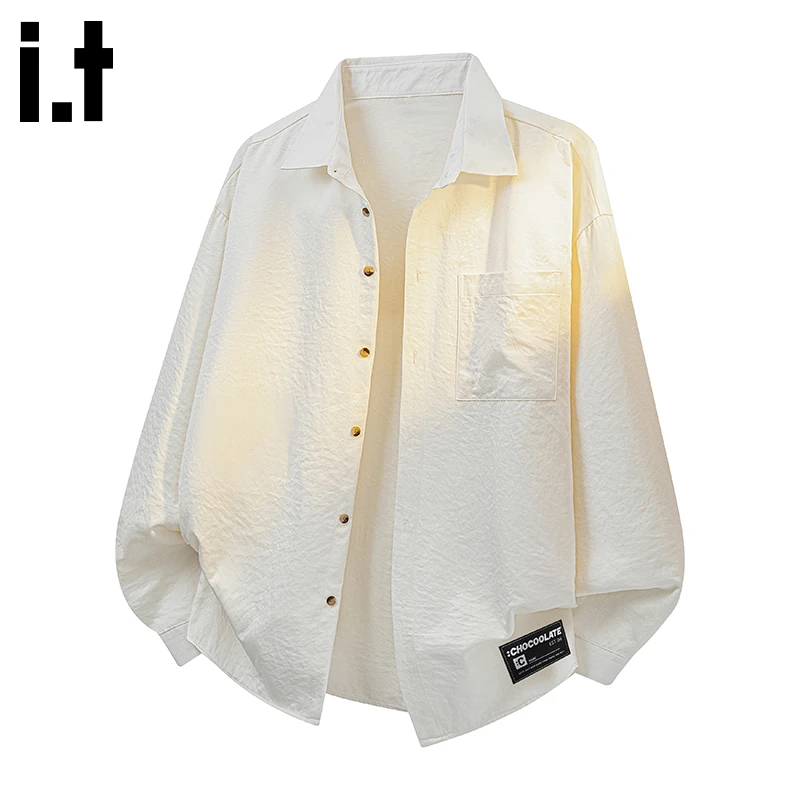 i.t:CHOCOOLATE男士长袖衬衫2025秋冬季潮牌宽松翻领轻奢休闲外套