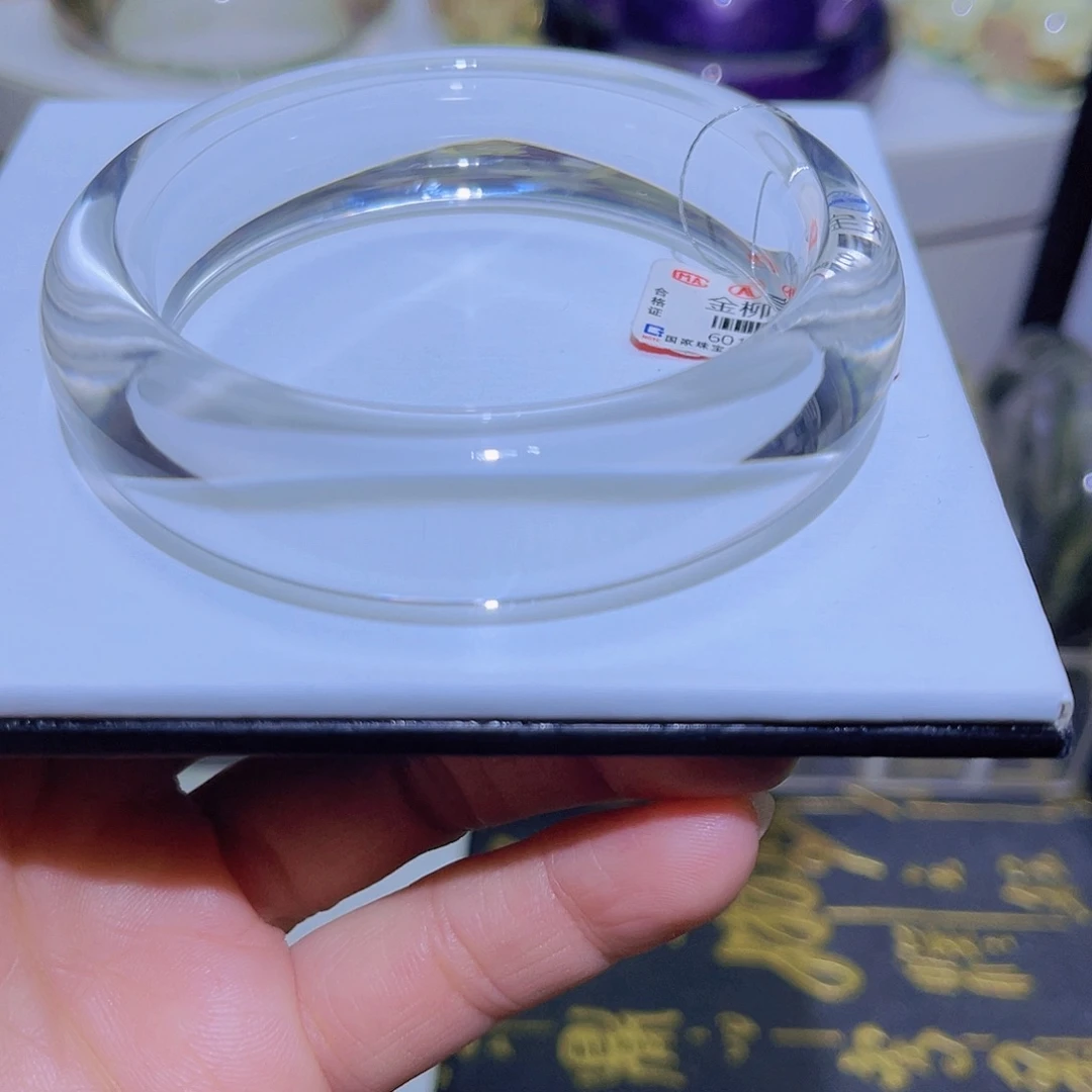 水晶手镯未镶嵌天然白高冰透55➕