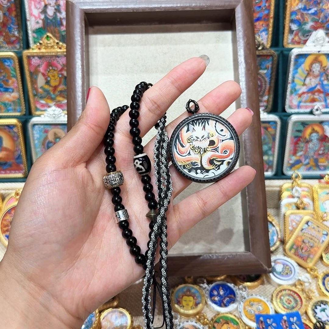 吊坠热贡纯手绘唐卡非遗文化